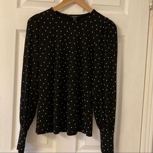 NWOT RW&CO Polka Dot Blouse - Picture 2 of 6